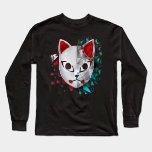 Demon Cat Mask Long Sleeve T-Shirt